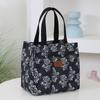 Elegante e prático: Bolsa Térmica Portátil para Almoço com Estampa Floral e Tecido de Nylon Espesso para Trabalho e Ar Livre