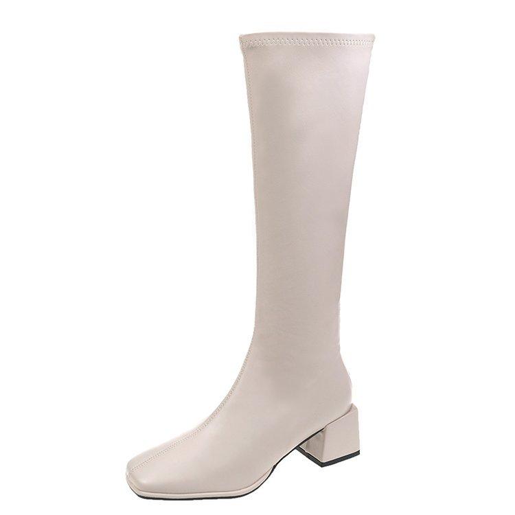 Long boots for women in the spring and autumn of 2026 with high top and plush slim boots and square headed long boots for women