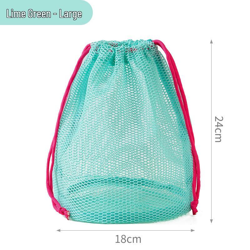 Dopamine Round Bottom Mesh Toiletry & Travel Bag - Outdoor Makeup, Fitness & Swimming Drawstring Bag