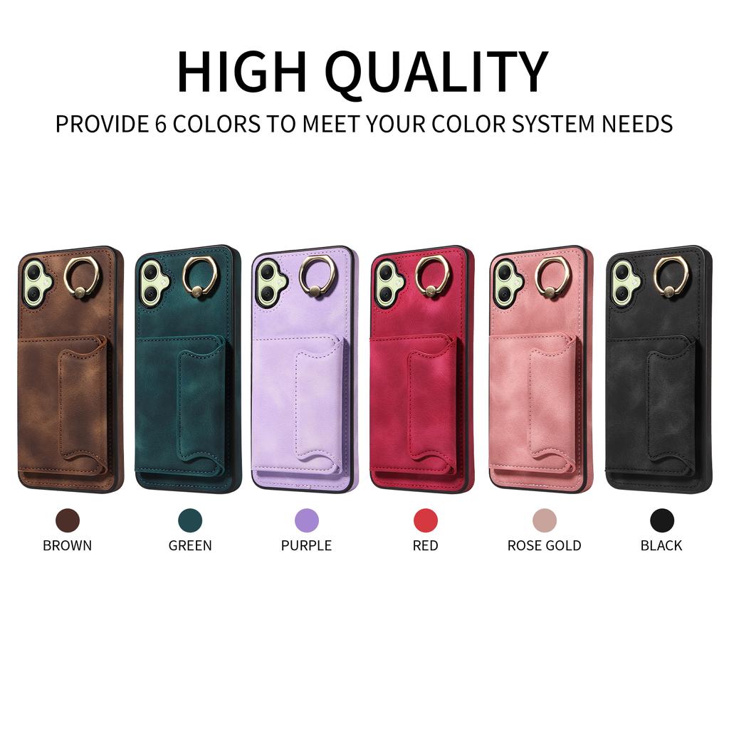 For Samsung Galaxy A05,Samsung Galaxy A05s Ring Bracket Card Holder Slots Cover Phone Case