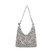 Leopard Print Diagonal Cross Large Capacity Single Shoulder Canvas Bag