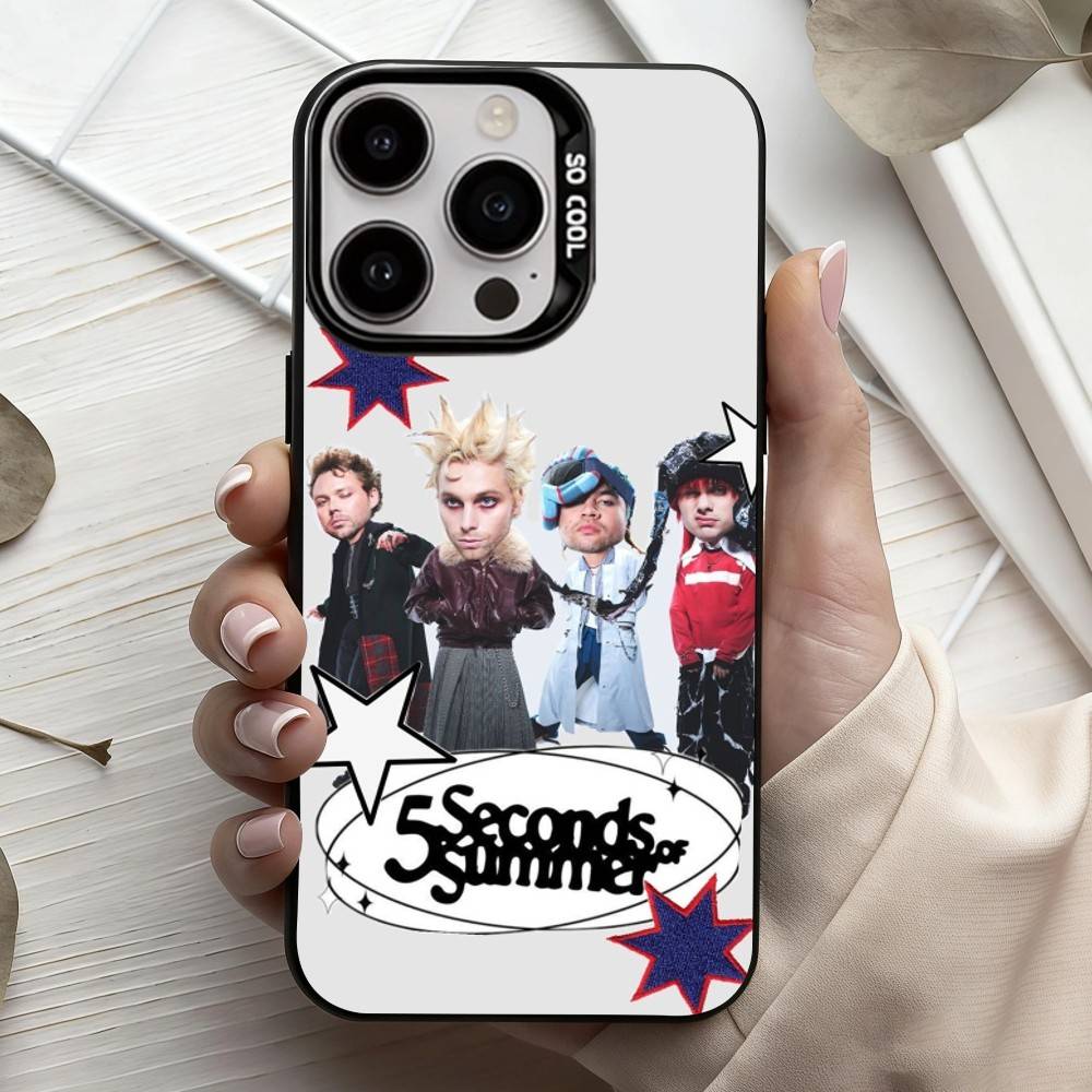 5 S-Seconds of S-Summers 5SOS  Phone Case For iPhone17,16,15,14,13,12,11 Plus,Pro Max Black Candy Silver Phone Case