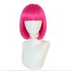 Synthetic 12 Inches Short Pink Cosplay Wig for School Halloween Thanksgiving Day Christmas Costume Accessories