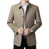Menn vår høstjakke langermet turn-down krage Enkeltspent ensfarget business blazer dress fritidsfrakk