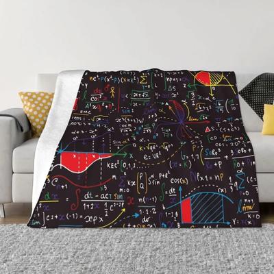Colorful Math Design Throw Blanket Flannel Fabric Funny Gift Blankets