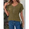 BITCED Women's Fashion Casual Solid Color Print Short Sleeve O-Neck Blouses & Shirts
