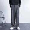 Men White Straight Pants Fashion Korean Loose Suit Trousers Casual Draped Baggy White Wide Pant Male Streetwear