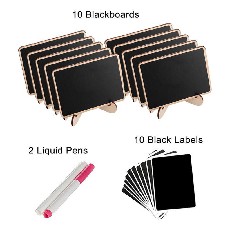 Wooden Mini Blackboard Cube for DIY Desktop Decoration
