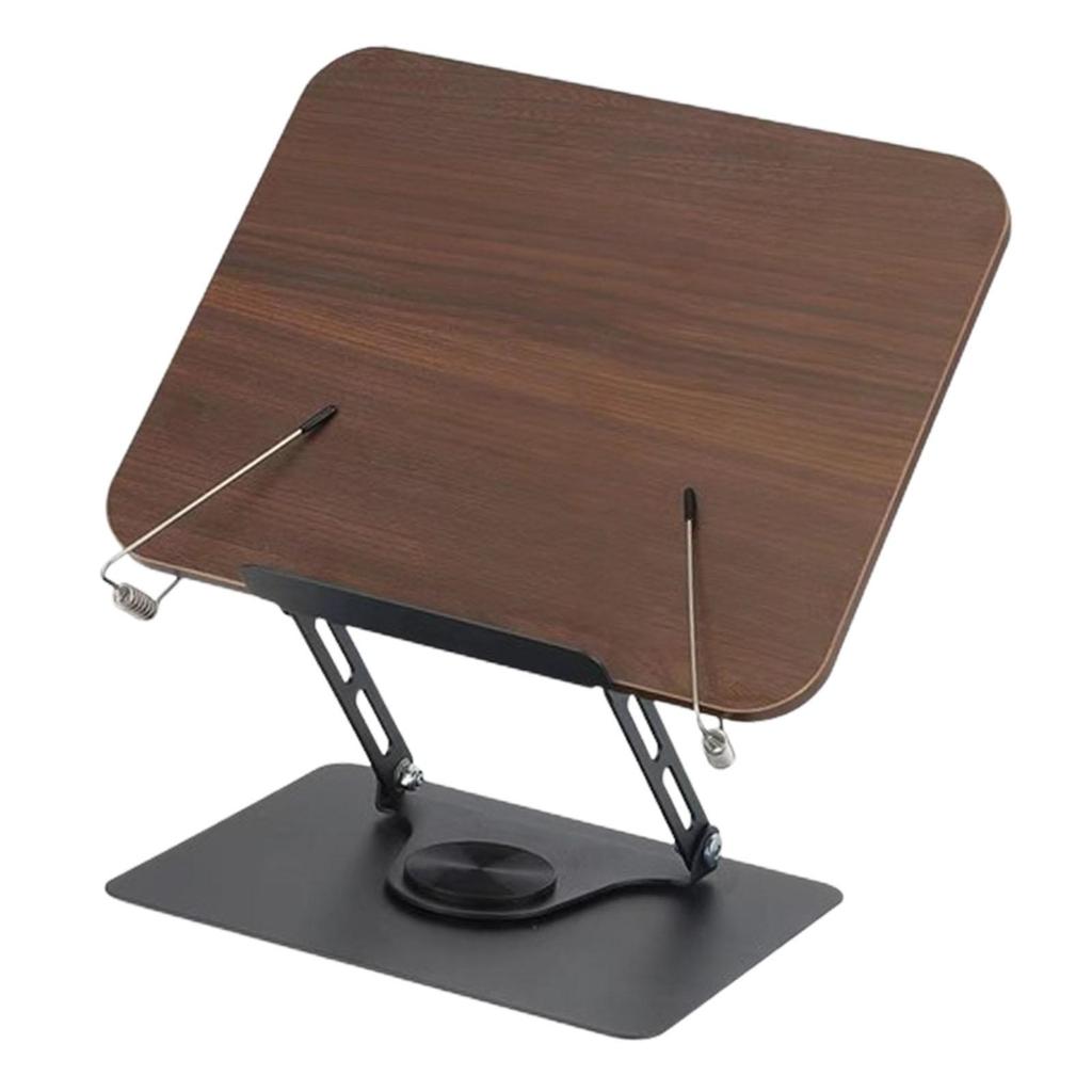 Reading Stand with Page Clips Recipes Rest Holder Foldable Book Holder Wooden Laptop Stand for Home Use