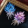 Light Luxury Pink Crystal Bouquet Pearl Brooch High-end Sense Niche Women's High-end Suit Chest Flower Brooch Accessory