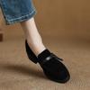 Fashion 2025 Spring Autumn Women Pumps Women Shoes Fashion Round Toe Loafers Shoes Retro Kid Suede Oxford Laides Shoes Genuine Leather