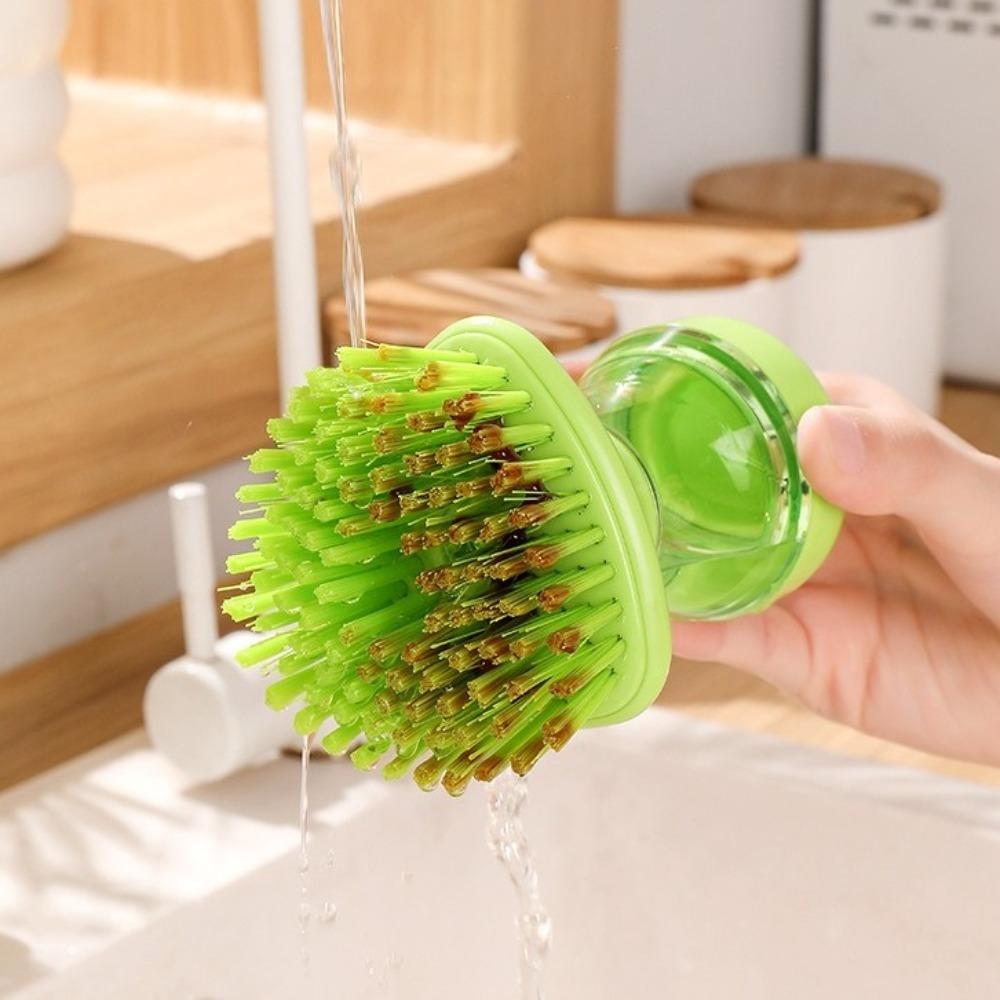 Round Bristle Head Kitchen Cleaning Brush Self Dispensing Dishwashing Brush Kitchen Sink
