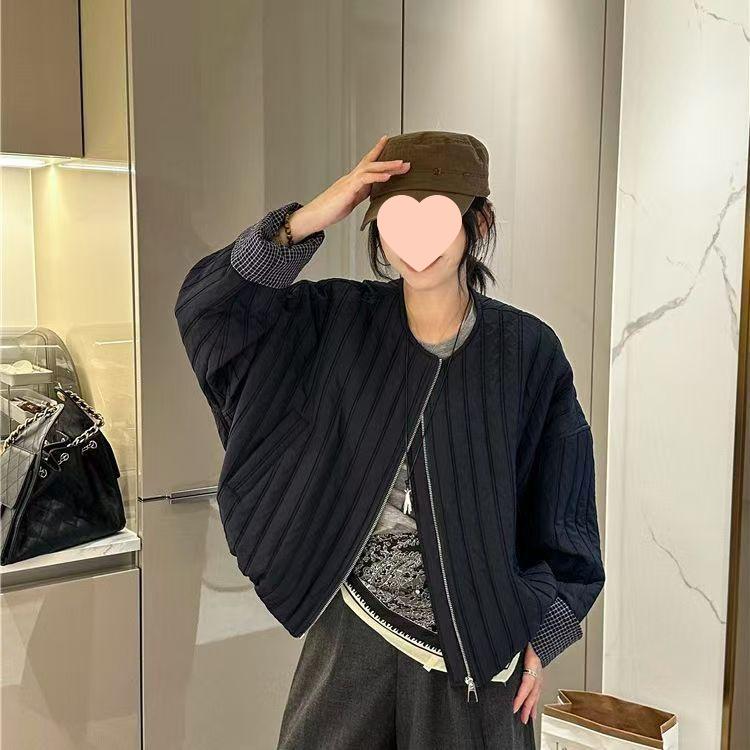 Korean High-End Women's Round Neck Cotton Jacket - Winter 2025, Lightweight, Warm, Loose Fit, Short Padded Coat