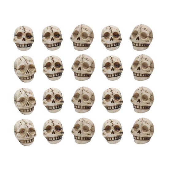 20 Pcs Smiling Skull Miniatures Resin Decor Skull Ornaments for Skull Figurines Planter Home Garden
