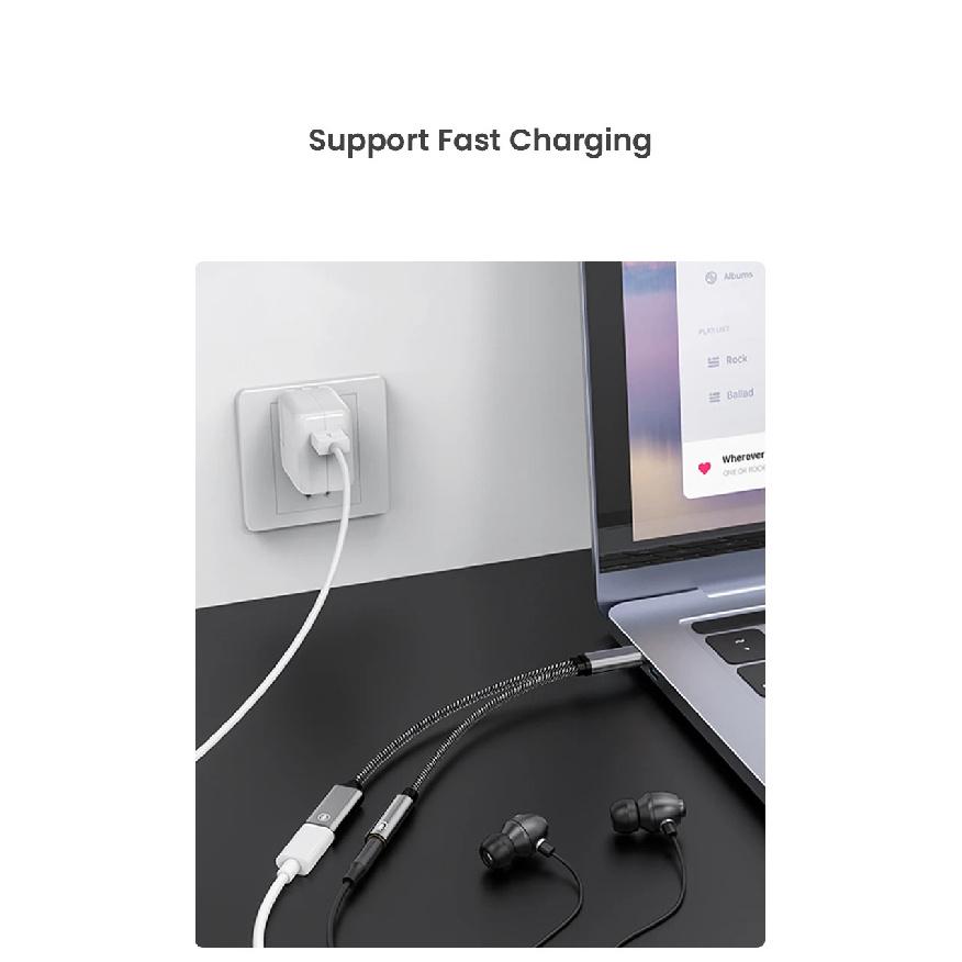2 in 1 USB C To 3.5mm Headphone Jack Adapter Type C PD 60W Charge Audio Aux Adaptor For iPhone 15 Series Samsung Xiaomi Huawei