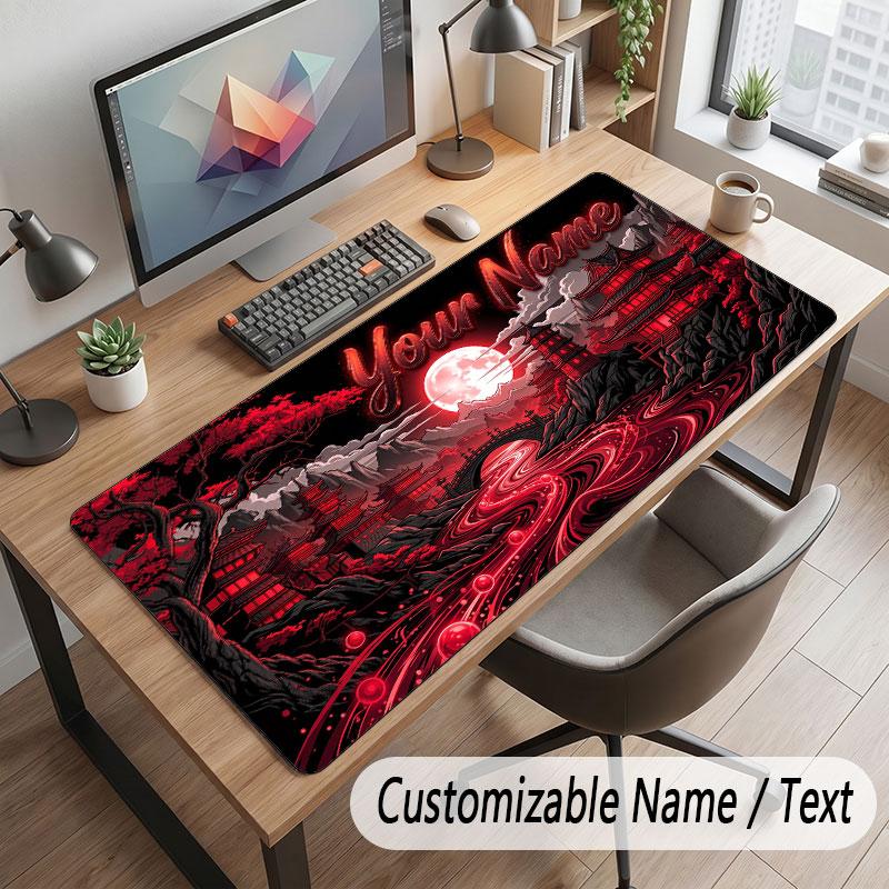Space Cosmic Theme Customized Mouse Pad Personalized Print Name Text Desk Mat For Home Office Table Decor