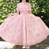 Pleated Girls Chiffon Floral Dress Loose Children Princess Dress Summer Kids Dresses  Holiday