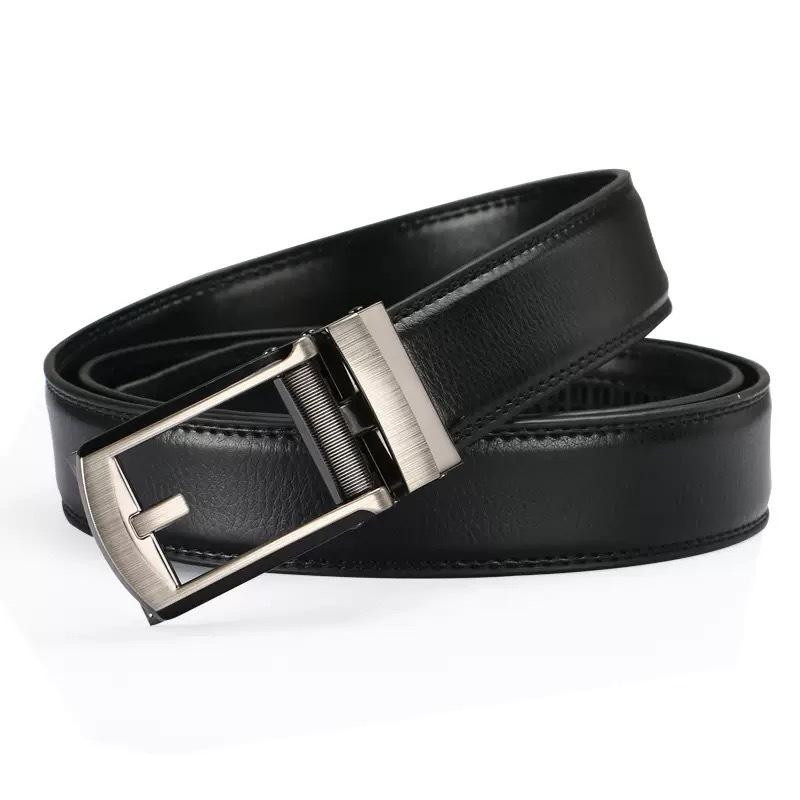 Men's High-End Faux Leather Belt with Automatic Buckle, 3.2cm Wide - Fashionable Business Style