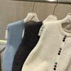 DIMANAF 2025 Autumn Women Sleeveless Vest Sweaters Knitting Buttons Colorful Casual Style Loose Sweater