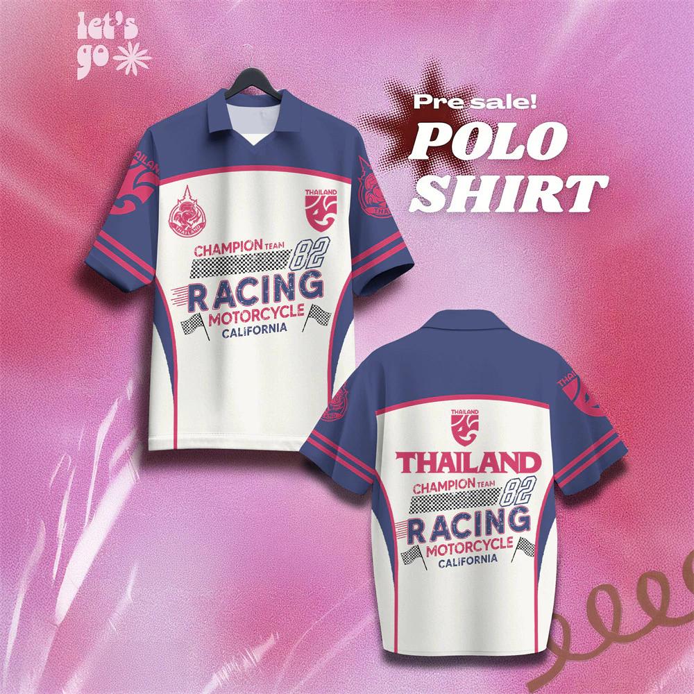 THAILAND Football Soccer Polo Vintage Shirt National Flag Elephant Logo Badge Map Unisex Men Women JERSEY Print Quick Dry Short Sleeve Uniform