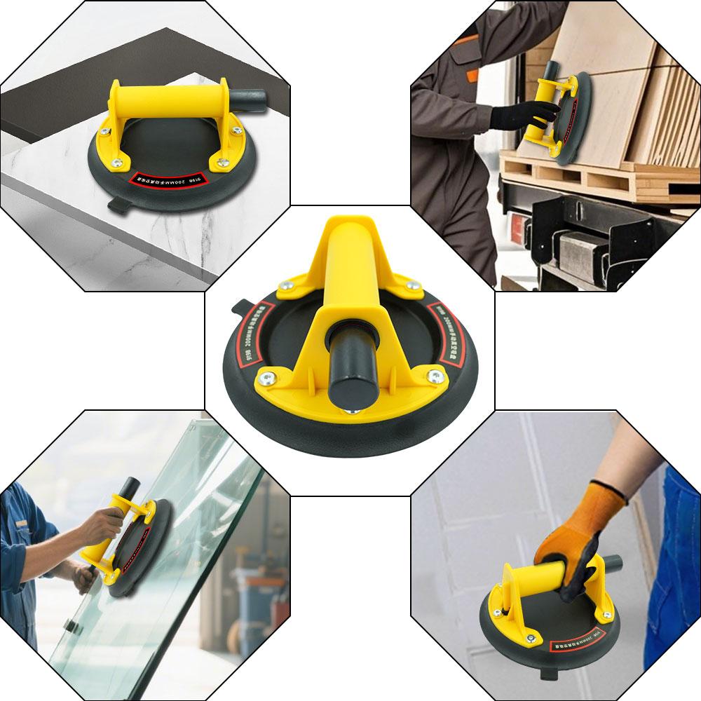 2025 New industrial suction cup with 200KG load capacity, 8-inch rubber bottom and plastic handle for handling large glass