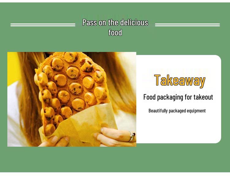 Oil-Proof Disposable Egg Waffle Paper Bag