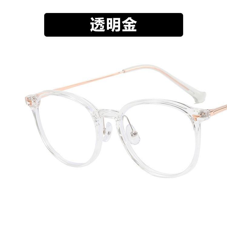 Myopia glasses retro glasses anti-blue light glasses plain flat glasses cold brown can be matched with degree round frame black frame