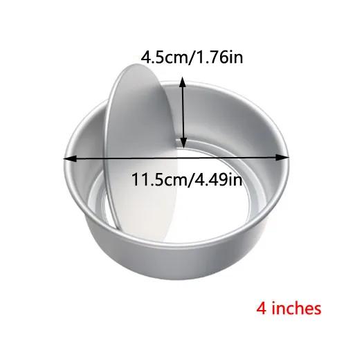 1/2/4pcs Hamburger Mold Carbon Steel Moulds 4 Inch Golden Reusable Mini Cake Tins Baking Tools Non-Stick Cheese Small Cake