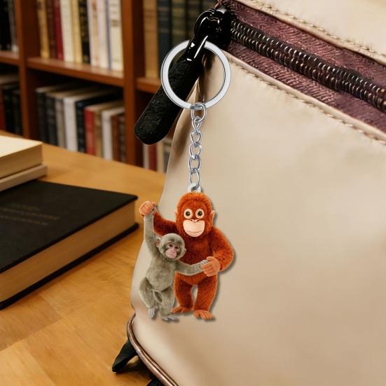 Keychain Pendant Protect Punch The Monkey Key Chain Bag Backpack Car Charm Small Keyring Mini Accessory