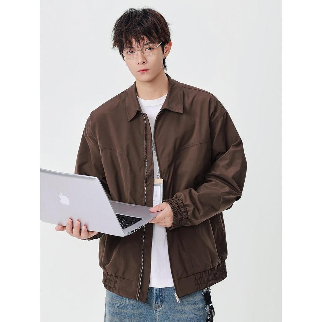 FLYCLAN Trendy Men's Lapel Coach Jacket - Casual Loose Fit (JK2509)