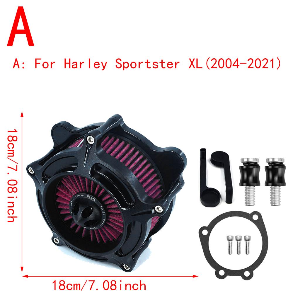 RSD Turbine Air Cleaner Matte Black Intake Filter For Harley Sportster XL 883 Dyna V-Rod Softail Fat Boy Touring Ultra FLHR FLHX