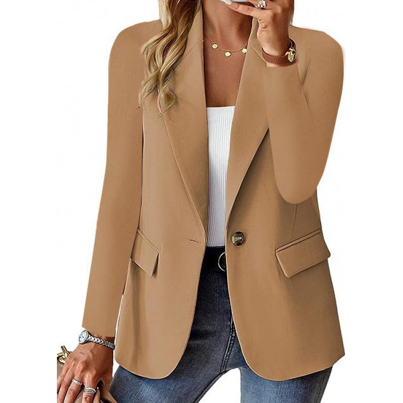 Autumn Long-sleeved Solid Color Cardigan Small Blazer Women's Fashion Versatile