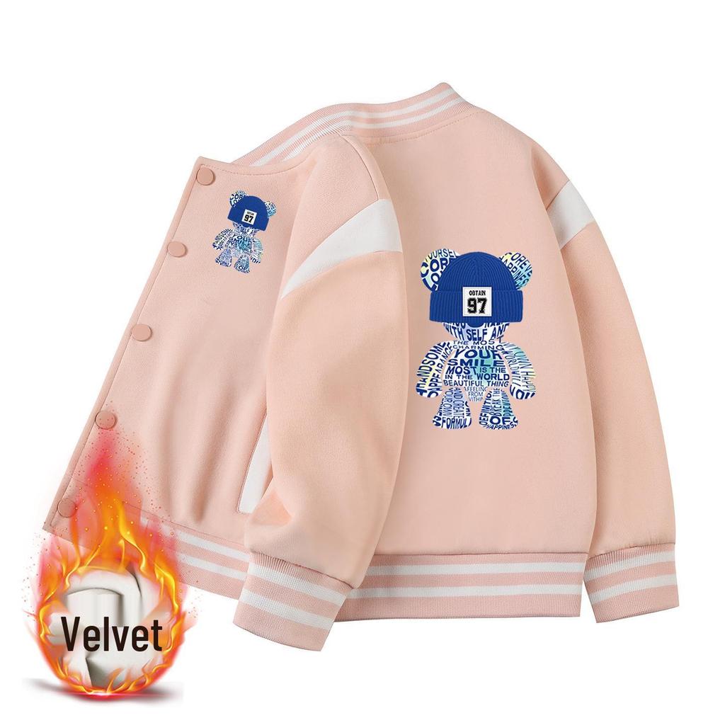 Boys' Autumn/Winter Velvet-Enhanced Baseball Jacket (2026 New Style)