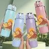 1PC Mountain Sunrise Nature Landscape Print 750ml Color Plastic Sports Water Bottle Leakproof Flip Straw Lid Suitable for Sports Office Home Use