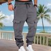 Moda Autunno Inverno 2025 da Uomo Tasca Casual Versatili Semplici Monocolore Pantaloni da Pendolare
