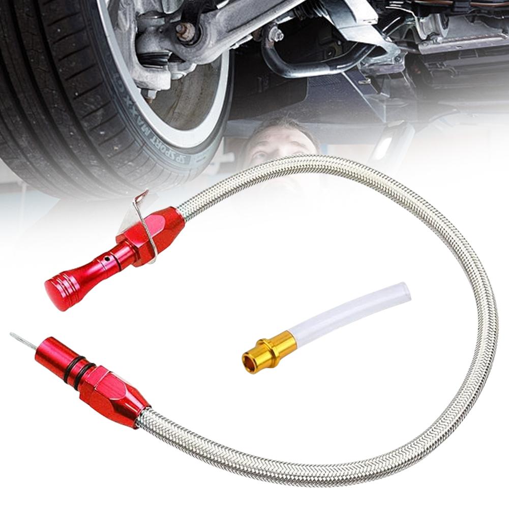 Transmission Dipstick Stainless Braided Hose Flexible Stainless Transmission Dipstick for Chevrolet GM TH350 TH-400 700R4 blu