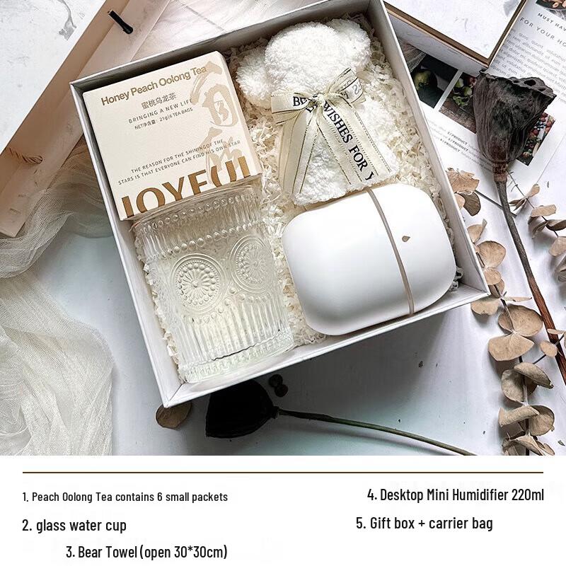 Business Gift Set with Glass Cup and Humidifier Set 3 with Gift Bag