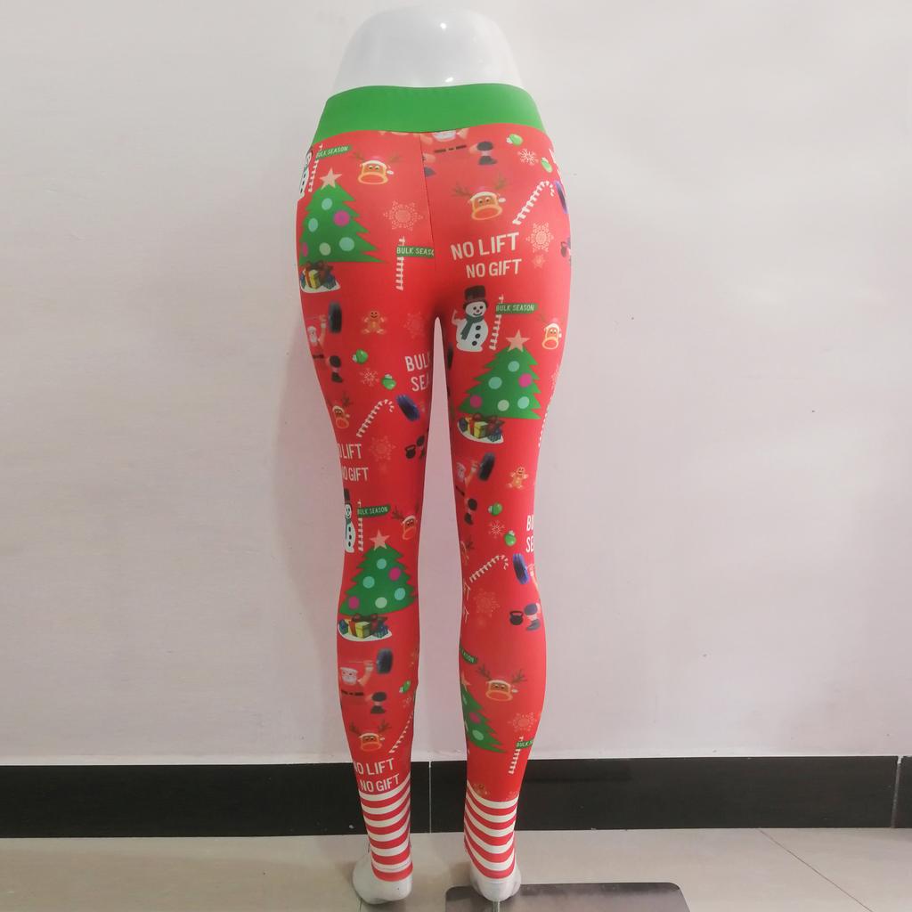 New Printed Women's Fitness Leggings, Sports Holiday Christmas Yoga Pants