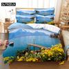 3D HD Scenic Quilt Cover Duvet Pillow Case bed Set Linen Woods Scene Forest King Queen Twin Single Double 3PCS 2PCS Home Textile