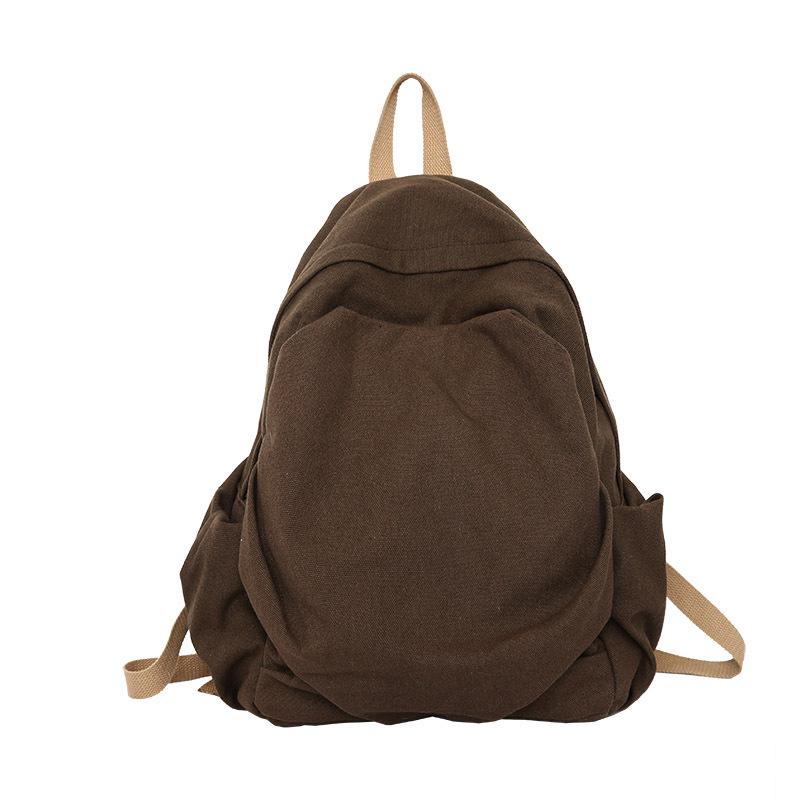 Retro Forest Canvas Backpack for Girls - Japanese Harajuku Style, Simple & Versatile for High School Students