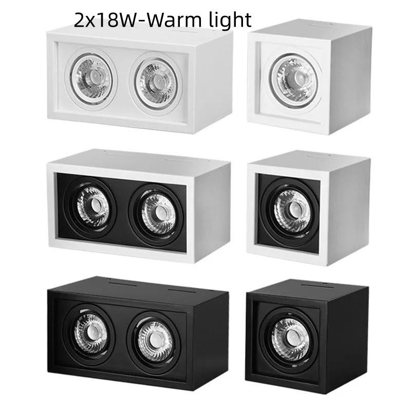 Square White Black LED COB Ceiling Lamp Indoor Lighting Surface Mounted Downlight Household 12W/18W LED Spot Light