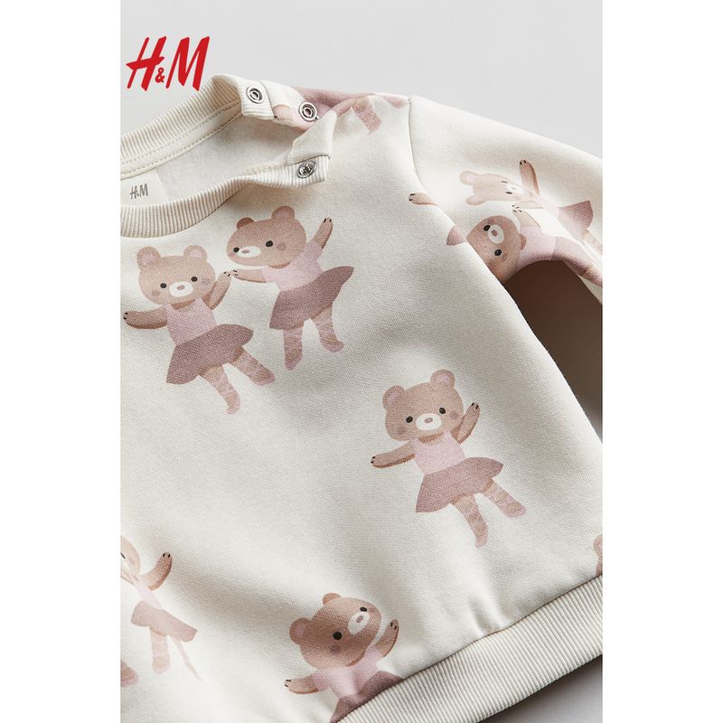 HM Children's Clothing Baby Girl Sweatshirt Autumn Trendy Sense of Design Crew Neck Casual Loose Long Sleeve Top 1089753