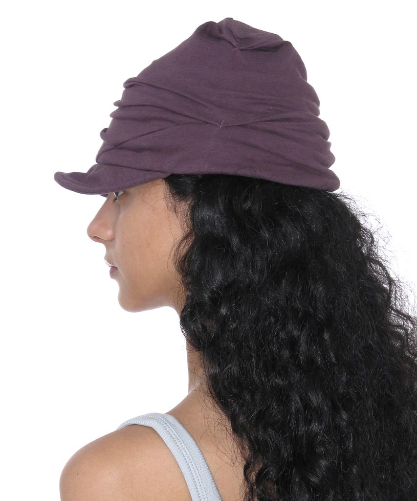 PARTIMENTO WOMEN Luched Drape Hat_Dark Plum
