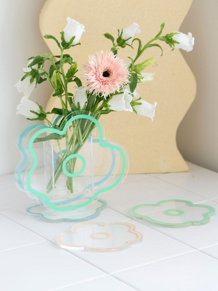 Ins-Stil Acrylvase Kreative Kunst Wellige Blume Hydroponische Blumenanordnung Tischdekoration Transparente Vase