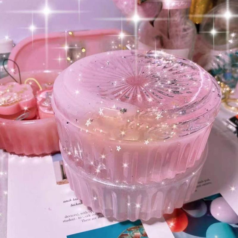 Stripe Storage Box Resin Mold with Lids Silicone Jar Mold for Epoxy Casting DIY Decor Crafts Mold for Jewelry Trinket
