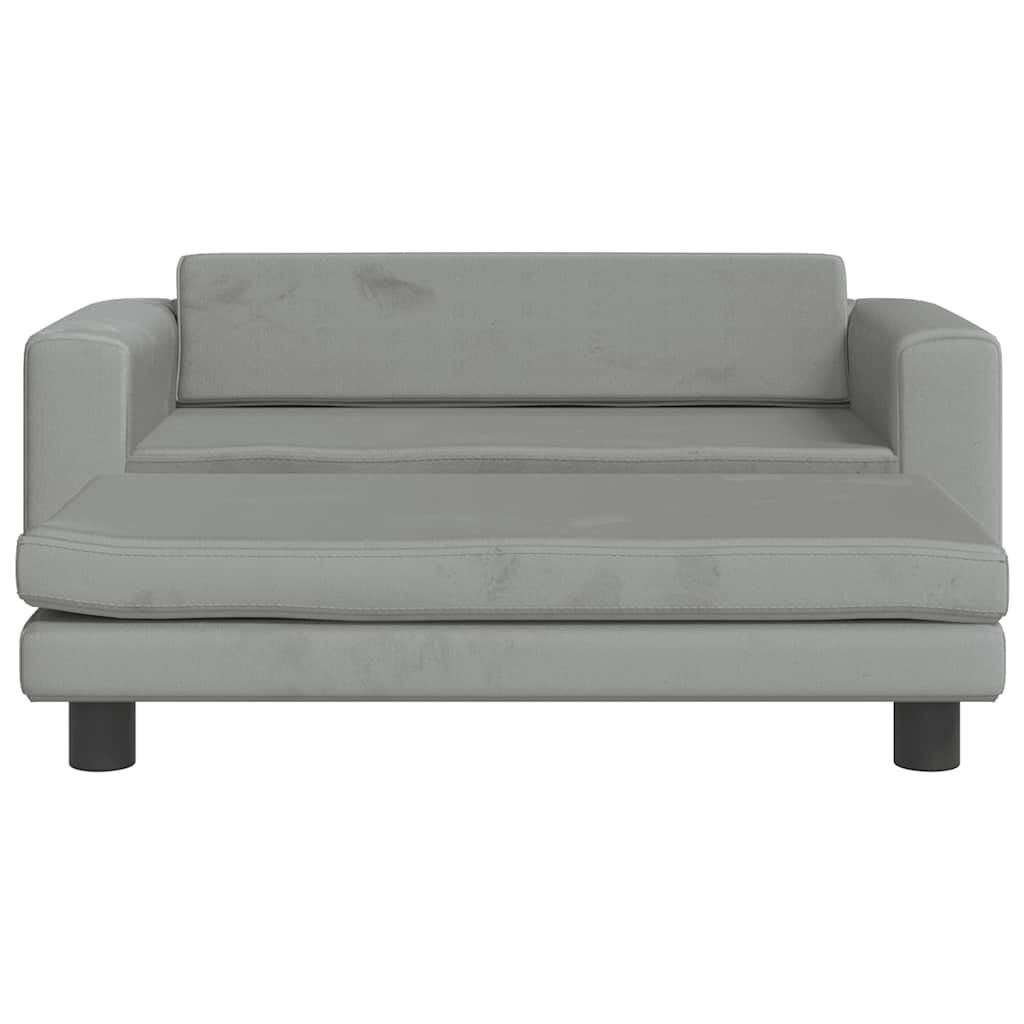 vidaXL Lit pour chien avec extension gris clair 100x50x30 cm velours