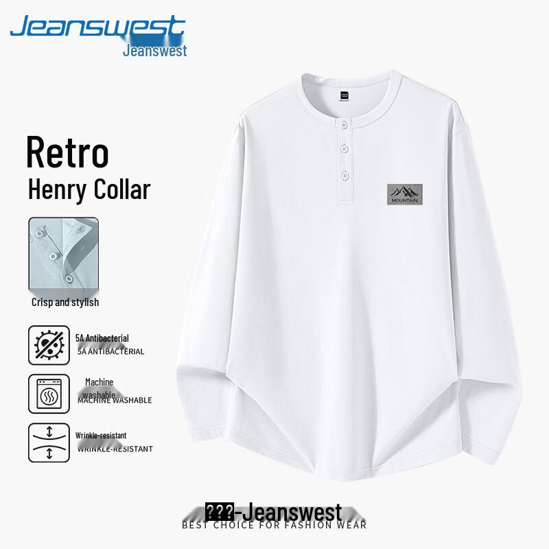 Jeanswest Men s Cool-Sense Quick-Dry Henley Long Sleeve Top L