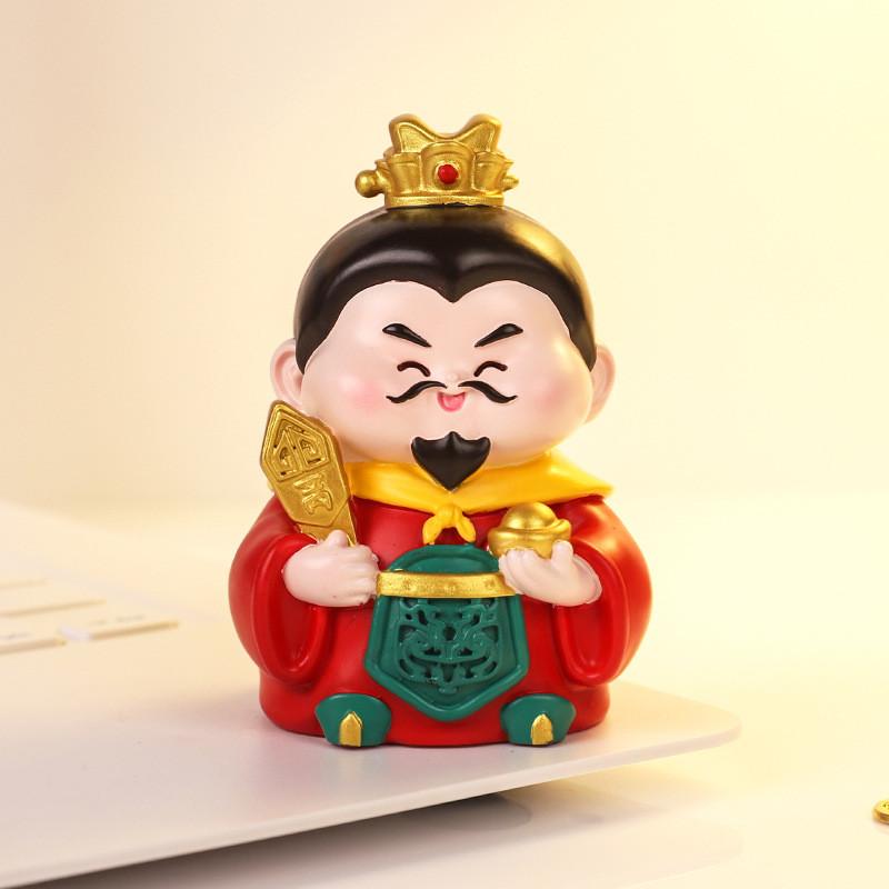 Mythology Wealth God Resin Car Decor Feng Shui Gift For Prosperity And Good Fortune