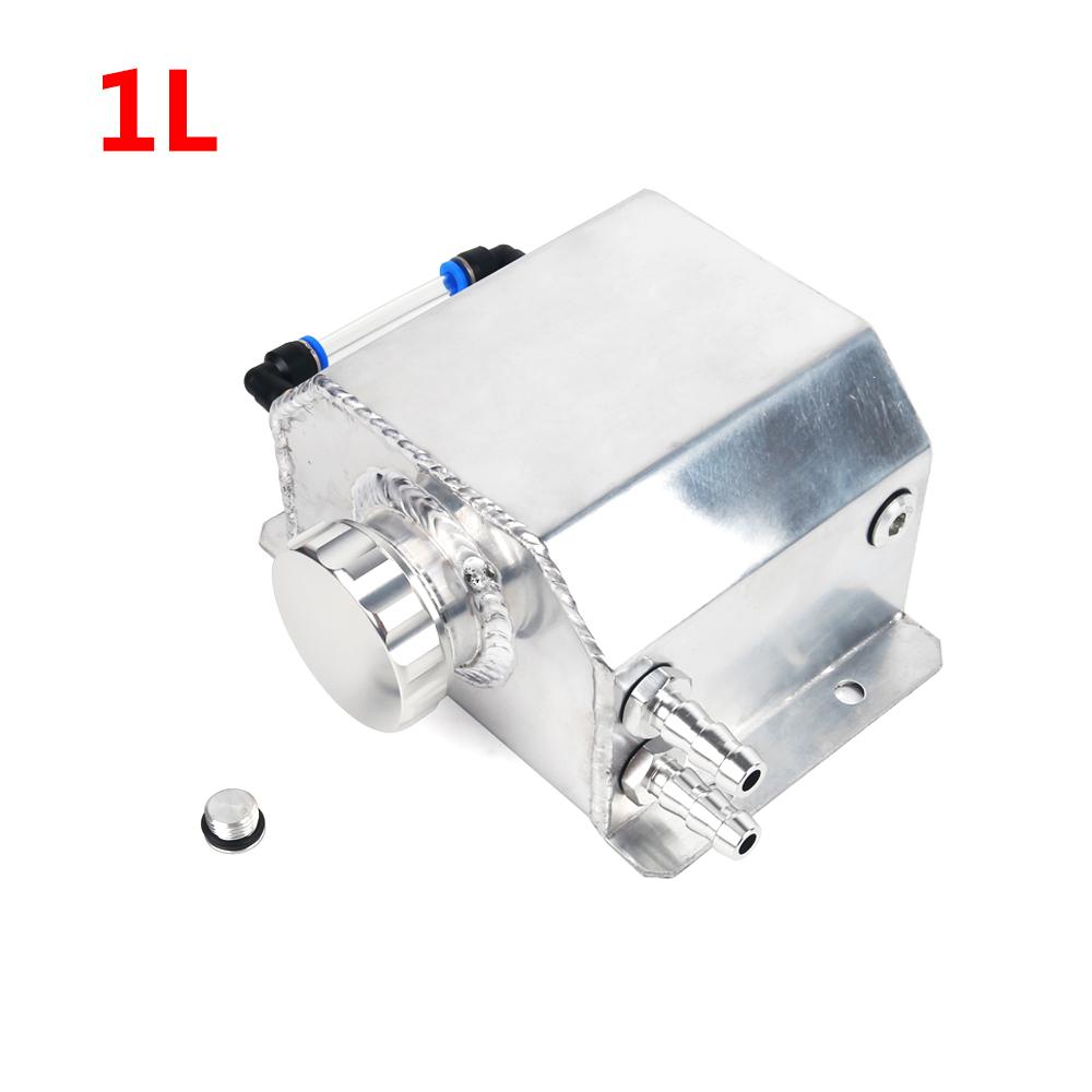 Universal 1L/2L Aluminum Oil Catch Can Reservoir Tank Engine Coolant Radiator Overflow Oil Fuel Tank With Drain Plug Breather