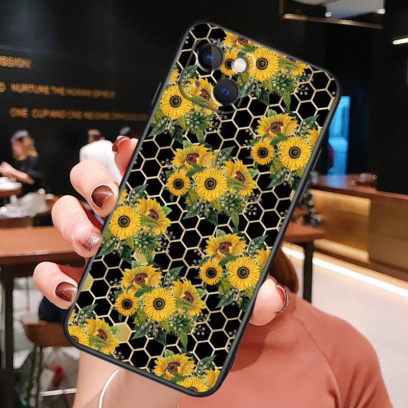 Beautiful Yellow Sunflower Phone Case For iPhone 16 Pro Max 15 13 12 11 14 Pro Max Plus 12 13 Mini XR 16e Funda Cover